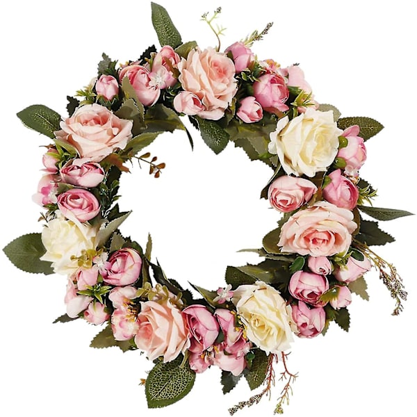 Dørkranser, kunstig blomsterkrans for inngangsdøren, hjemmedekor