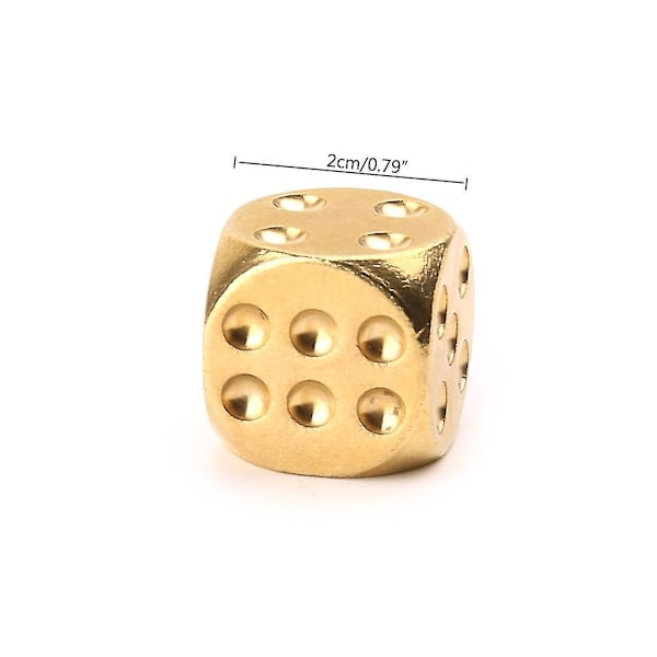 1pc 20mm 0.78in Solid Brass Dice Toy Club Bar Holiday Party Entertainment Game