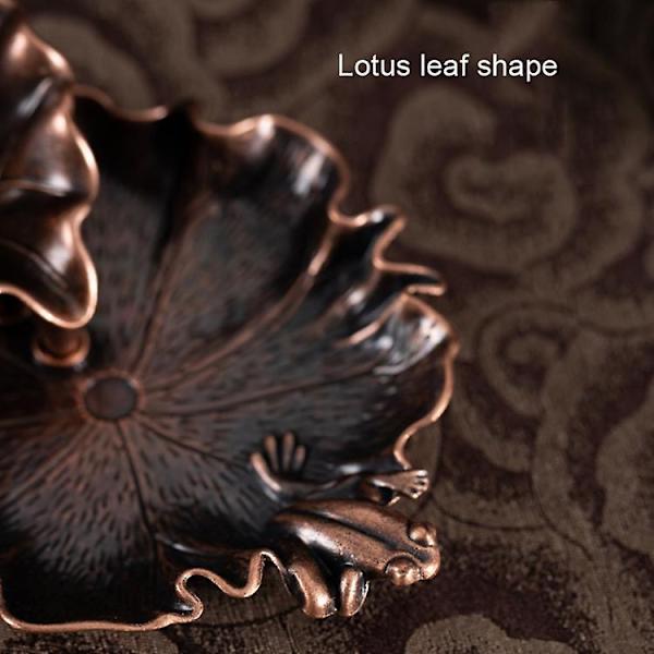 Legering Lotus Blad Tilbageflow Røgelse Brænder Antik Indendørs Røgelse Brænder (bronze)