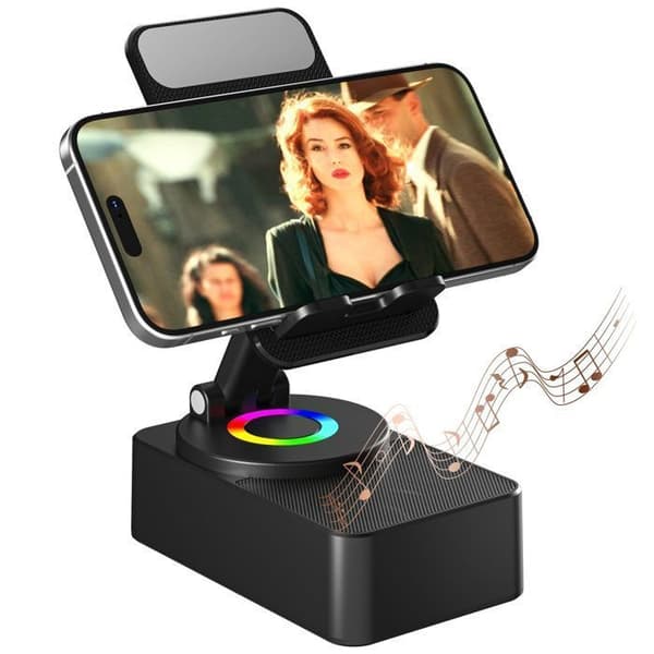 Bluetooth-telefonställ med inbyggd högtalare och halkfri bas – för hem, kontor och utomhusbruk