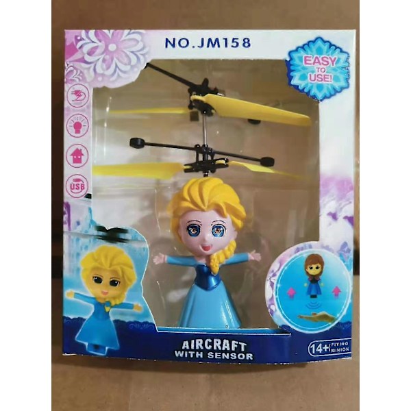 Leksak Induktionsflygplan Flygande Helikopter Snabbdrönare Leksaker BLÅ COD KK5555-Bra Robot