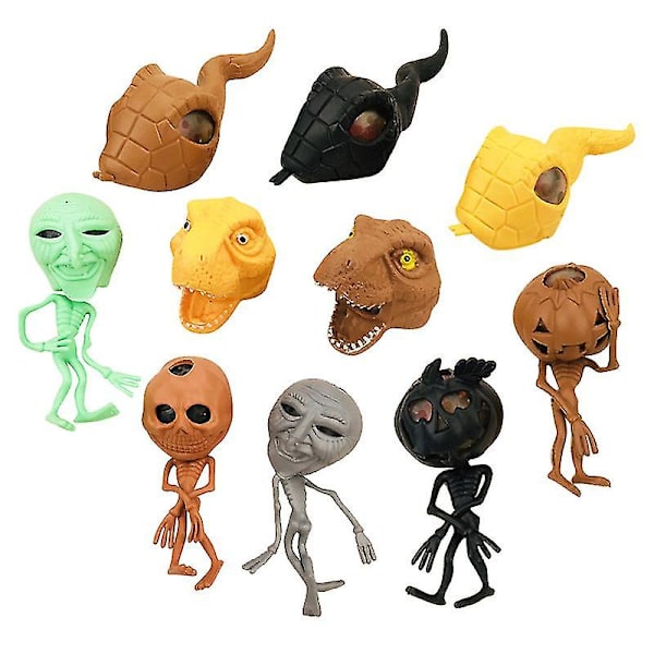 10 st Halloween Squeeze Toys för Halloween Dekorationer