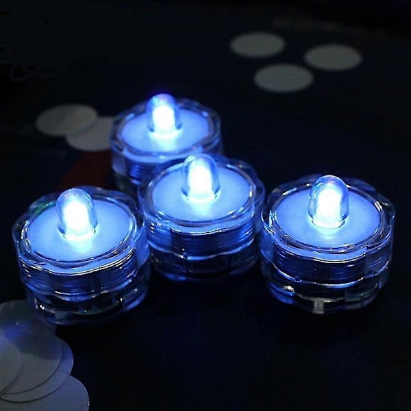 12 stk. Senkbare LED-lys, vanntette telys, dam- og fiskefeiring flammeløse LED-telys R