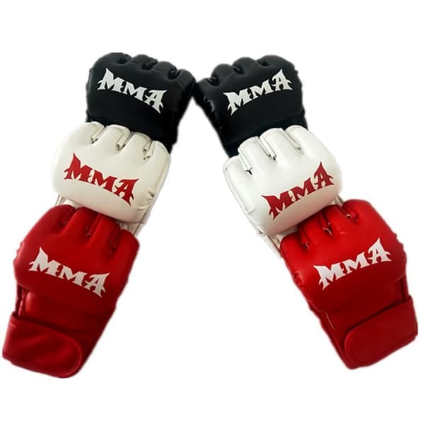 Halvfingerboxhandskar - MMA Sparring & Sandsäcksträning Vit Vit White