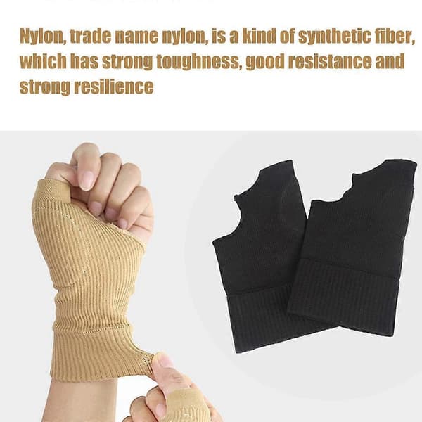 Kompressionsterapi Handsker Gel Fyldt Tommelfinger Håndledsstøtte Handsker til Arthritis Tenosynovitis Black L