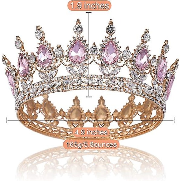 Juschin prinsessakruunut ja tiaarat pienille tytöille - Kristalliprinsessakruunu, syntymäpäivä, juhlat, pukujuhlat, kuningatar tekojalokivikruunut, wz-1632