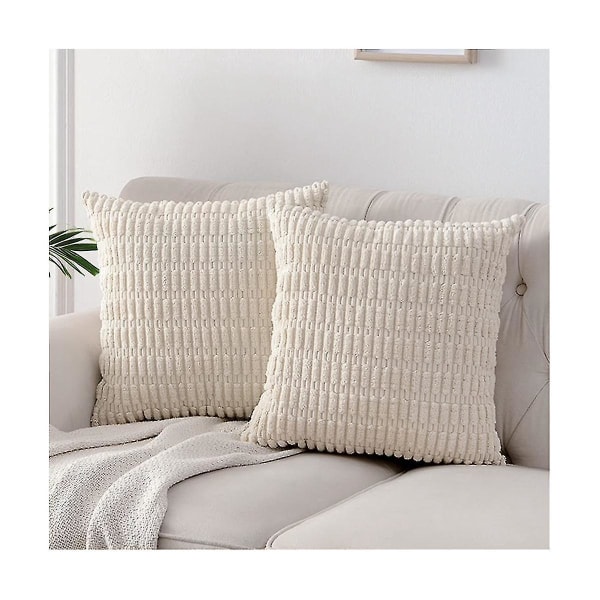 2 pakker dekorative pudebetræk 18x18 tommer til stue sofa seng sofa, rustik bondehus H
