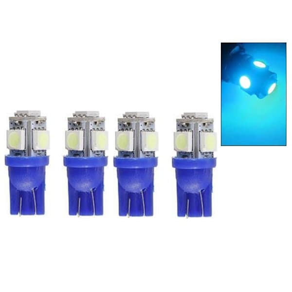 T10 w5w Isblå LED med 5st 5050SMD chip 12v DC 4-pack IS-blå 4-pack IS-blå 4-pack IS-blå 4-pack