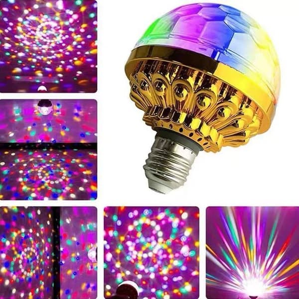 LED-diskovalot - Pyörivät lamput - Moniväriset viistetyt pallot - E27-kannat