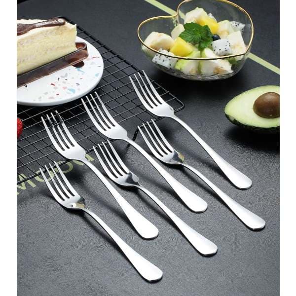 Gafflar 6-pack, Rostfritt stål 20,5 cm Bestick, Bordsgafflar Set om 6