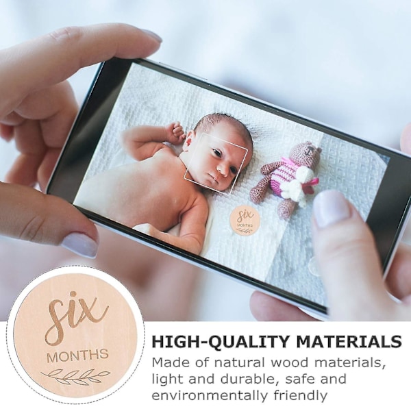 14 stk Tre Baby Månedlige Milepæl Kort, Baby Milepæl Disker For Foto Rekvisitter Baby Shower Gaver - D