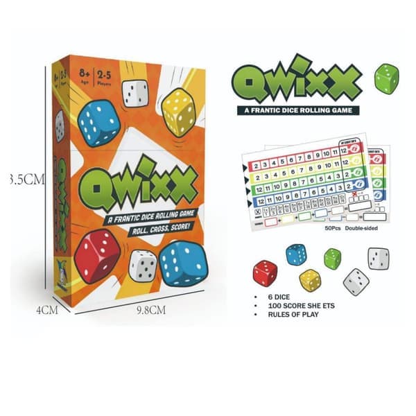 Qwixx Mixx - Scoring Block Udvidelse - Terningespil Tilføjelse med Roll and Write - 2 Nye Måder at Spille på, Alder 8+