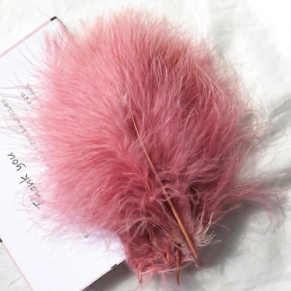 50 stk. Fluffy Tyrkisk Marabou Fjer 10-15 cm Tyrkiske Fjer Dekorationstilbehør Til Smykker Tøj Bryllupsfjer DIY Håndværk Pink