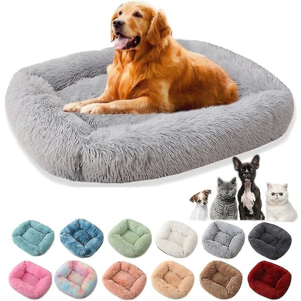 Pet Cat Dog Warm Bed Fleece Round Cat Kennel House Long Plush Winter Pets Cat Beds For Medium Large Dogs Cats Soft Sofa Cushion Mats