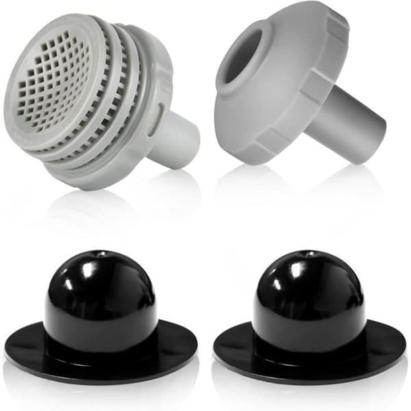 Pooltilslutningssæt (32 mm diameter); inkluderer sier, returdyse og propper; indvendigt gevind med skruer