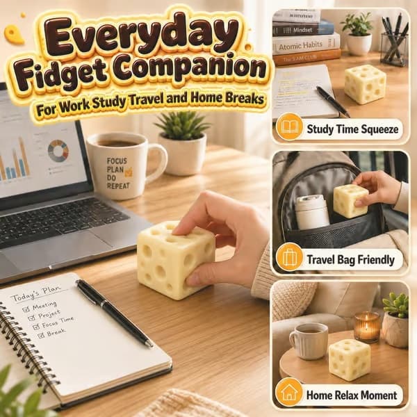 Cheese Squishy Legetøj Stress Jumbo Squeeze Squishies Afstressende Fidget Legetøj Formbar Kæmpe Oste-blok Stress Blød Mad Sensorisk Formet til Voksne Gave