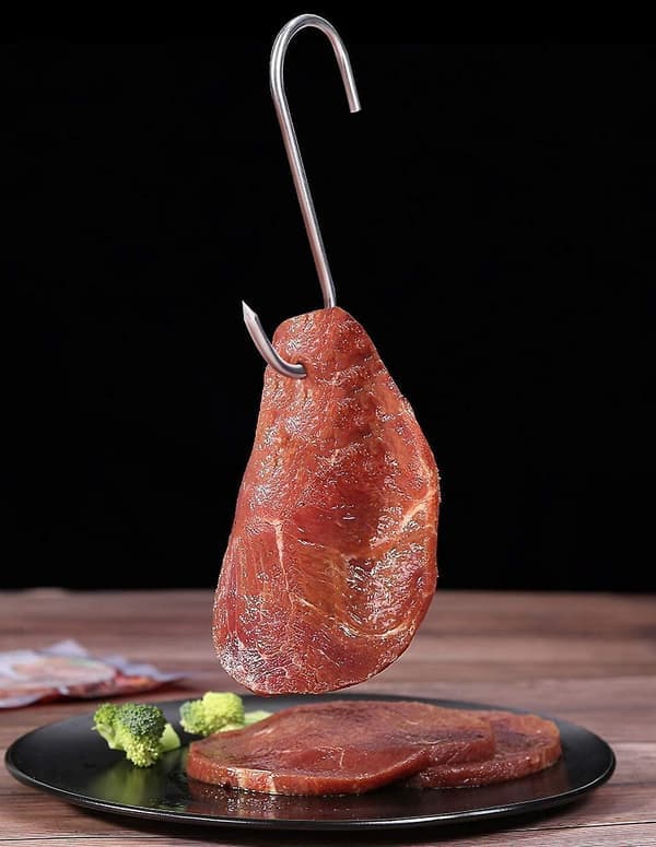 Kødkroge, 10 stk. slagterkroge i rustfrit stål 12 cm 12 cm