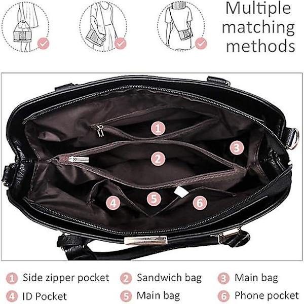 Vesker og håndvesker for kvinner, fasjonabel messengerbag, dame PU-skinn, topphåndtak, veske med skulderstropp