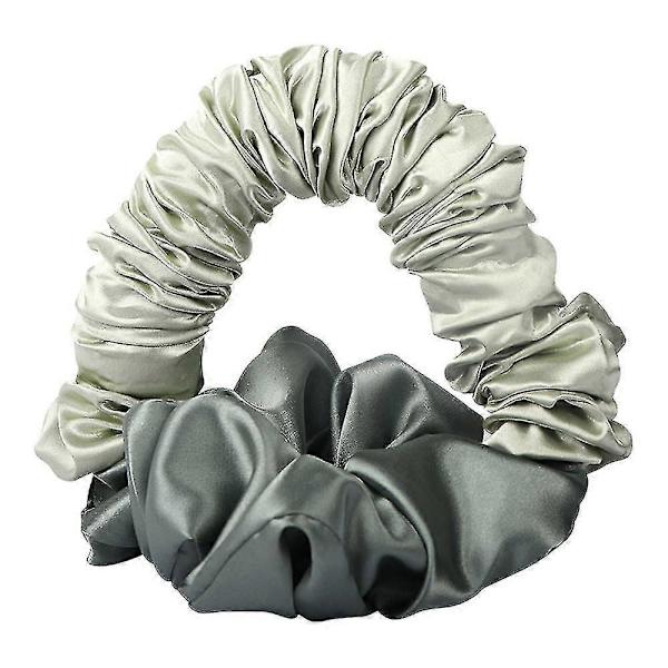 Varmefrit Krølle Scrunchie Sovende Hårbånd Satin Elastisk Knold Tilbehør Hårkrøller Green