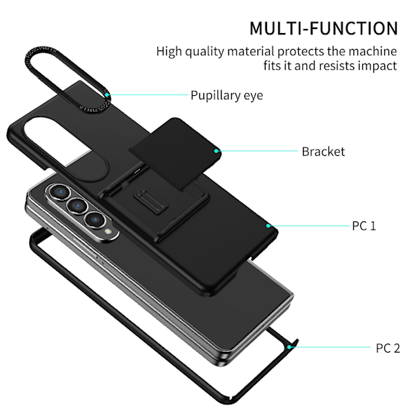 Samsung Galaxy Z Fold 6 5G -kotelo, kova PC-materiaali, iskunkestävä ja pudotuskestävä, iskunkestävä suojakotelo Fold 6:lle burgundy for Z Fold 6