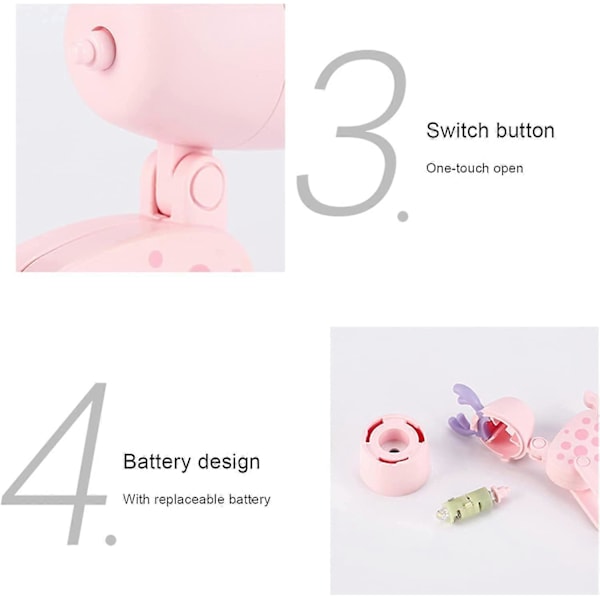 6 STK Mini LED Bordlampe Sød Lille Telefonholder, Hjorteformet Natlampe Justerbar Telefonstander, Bærbar Læsebords Natlampe til Børn Studerende (6