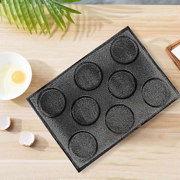 Silikone Hamburgerbrødsforme Perforerede forme Non-stick bageplader Passer til halv pandestørrelse