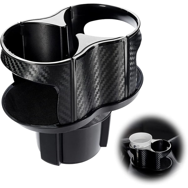 Svart - 1 stk 2 i 1 multifunksjonell bilkoppholder, bilkoppholderforlengeradapter, 360 graders justerbar dobbel flaskeholder, passer til de fleste biler