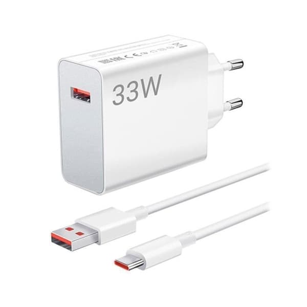Xiaomi 33W hurtiglader ladekombinasjon Type A hvit