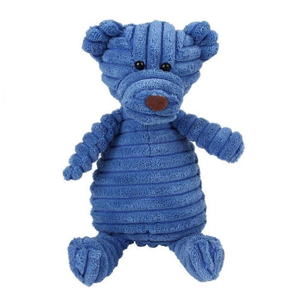 Pehmeä Koiran Leikkieläin - Muotoinen, Purukestävä, Piipaava Leikkieläin - Korduroi Koiran Leikkieläin Pienille Koirien Pennuille - Koulutusvarusteet blue bear