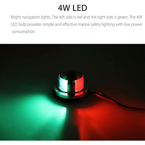 12v meriliikenteen LED-navigointivalot, vedenpitävät meriliikenteen navigointivalot, meriliikenteen keulavalot, joissa on punainen ja vihreä LED veneelle, ponttonille, jahdille Skeet