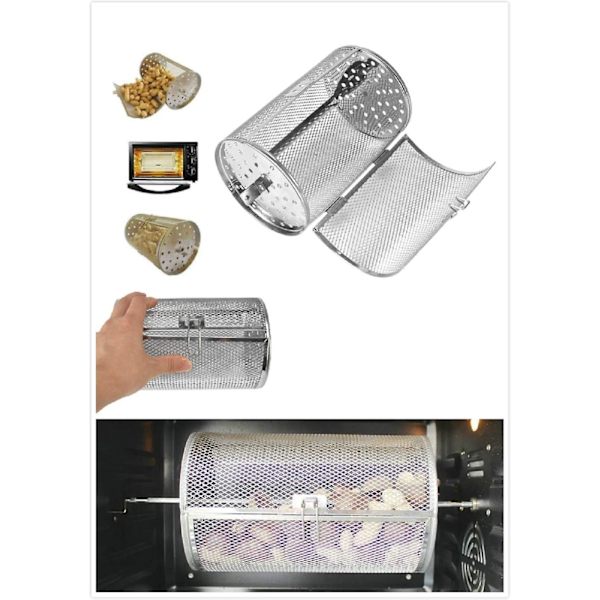 1 Stycke 12 * 18cm Elektrisk Ugn Tillämplig Bakningsbur Rotationsrulle Rostning Jordnötter Melon Nötter Kastanjer Bakverktyg
