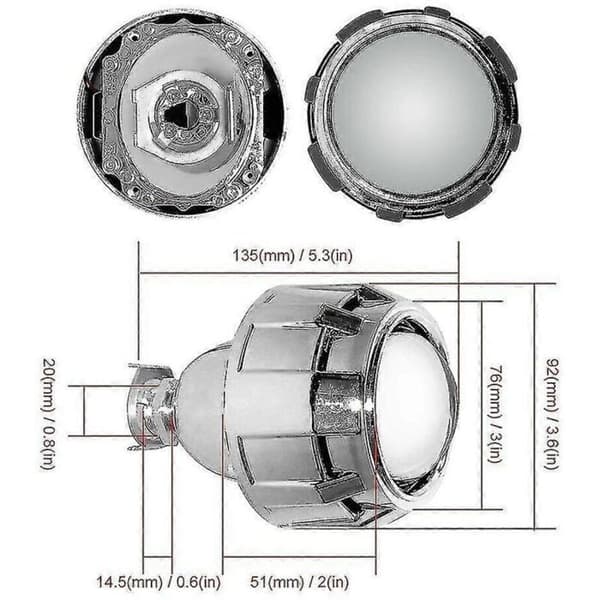 2,5-tommer Bi-Xenon HID Projektorlinser (Sæt med 2) – Nær-/Fjernlys til Bilforlygter – AquaForge