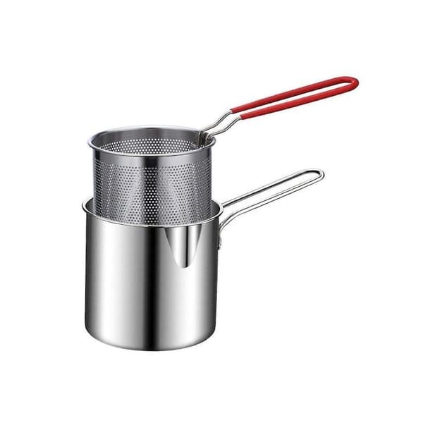 Frituregryde i rustfrit stål til tempura, pommes frites, kylling osv. med si