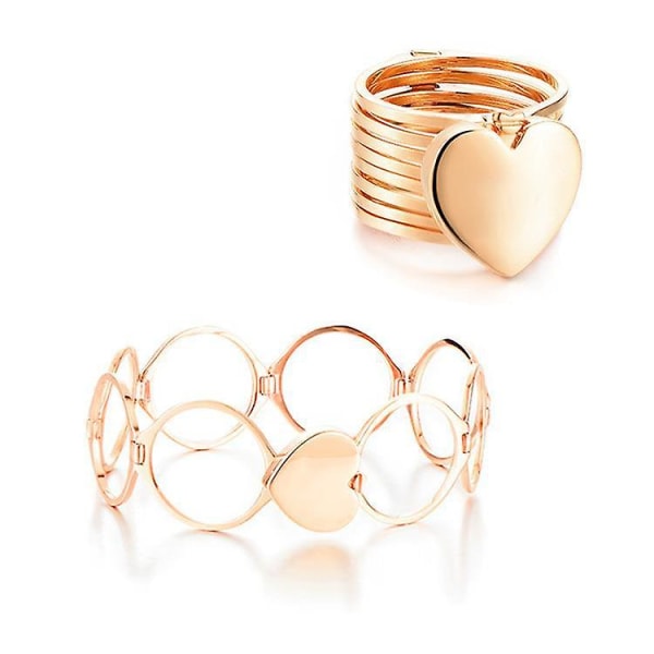 2-i-1 hopfällbart infällbart ringarmband i rostfritt stål armband ring dubbelanvändning armband rose gold