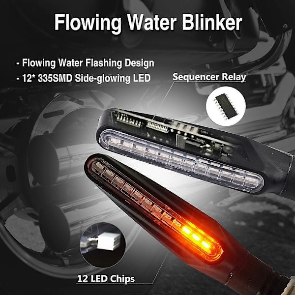 4st Motorcykel Blinkers LED Ljus Rinnande Vatten Signal Lampa För Suzuki Rm250 Rm 85 Dl650 Dl 1000 650 Gsr600 Gsr750 Gsxs750 White-a pair