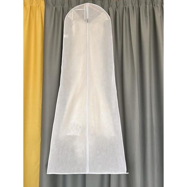 Hængende brudekjole Brudekjole Beklædningsgenstand Cover Opbevaringspose Bære lynlås Støvtæt hvid