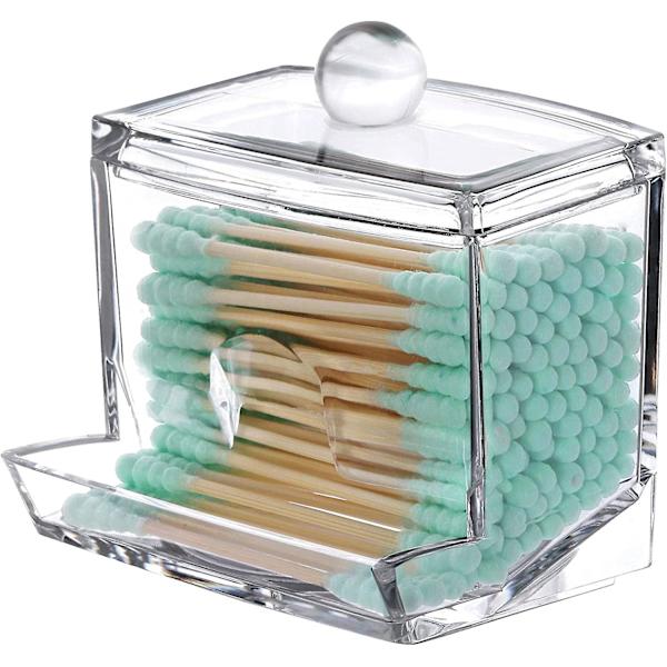 Ubiuo 7 Oz bomuldspindholder, Qtip bomuldsknopper kugledispenser, badeværelsesbeholdere klar apotekerkrukke til opbevaring 1 stk