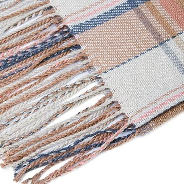 Mote-sjal og skjerf for damer, vinter-skjerf, pledd-skjerf for kvinner, tartan-skjerf, gaver til damer (Beige+Gult)