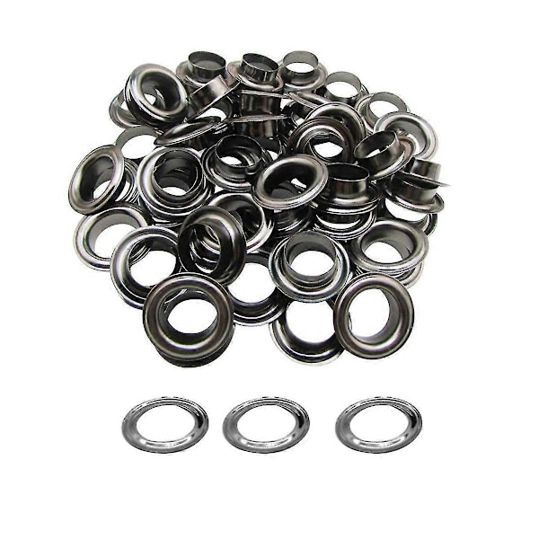14 mm rautaiset purjerenkaat ja aluslevyt Gunmetal Black 100 pcs x 14mm