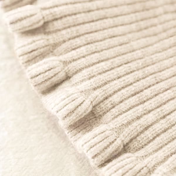 Stickad polokrage / avtagbar halsvärmare Vit Vit White