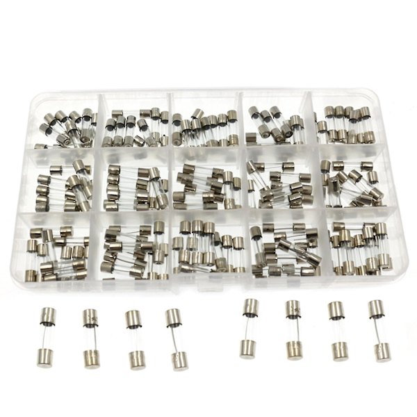 150 st 5x20 mm glasproppssats 15 typer X10 150 säkringar 0,1 A -30a snabbsmältande