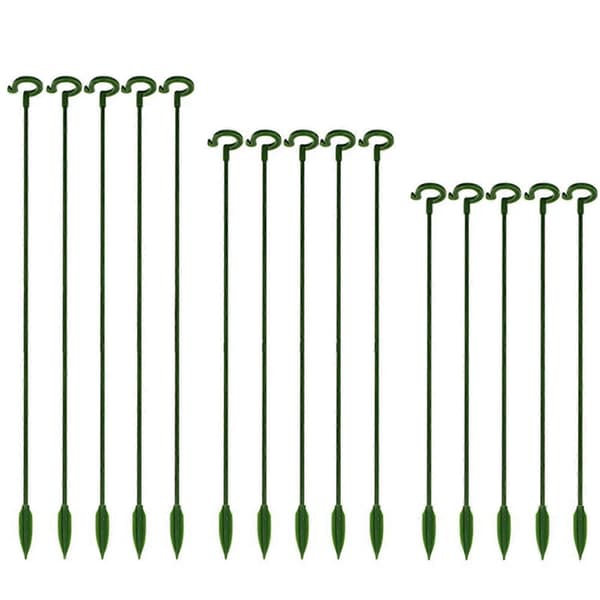 Växtstöd Pinnar Glasfiber Trädgård Enkelstam Stödring för Växt Blommor 10pcs 37cm