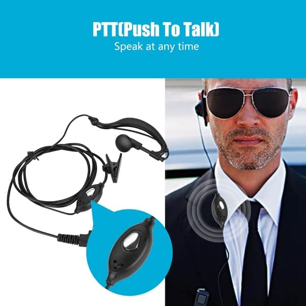 2-bens ørestykke PTT Walkie Talkie Headset Ørekrog til tovejsradio