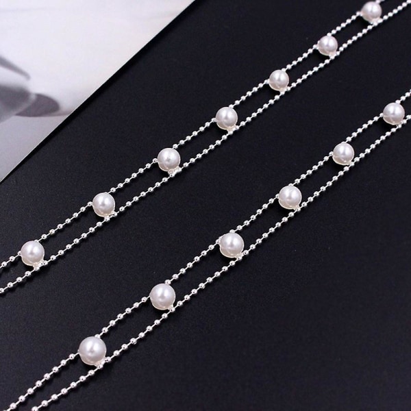 1 par imiterte perler usynlige bh-stropper/ justerbar skjønnhet ryggskulder