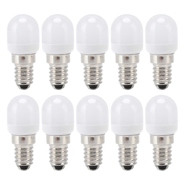 10 st E14 LED-lampor i rostfritt stål, 1,5W, 220V, för takkronor, tak, skåp, vägglampor, bordslampor, vitt ljus