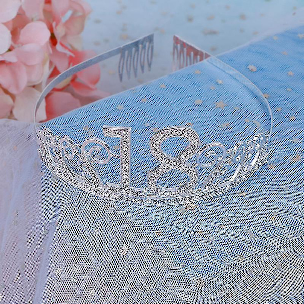 18 år gammel fødselsdagskrone krystalhårbånd pige tiara prinsessehovedtilbehør