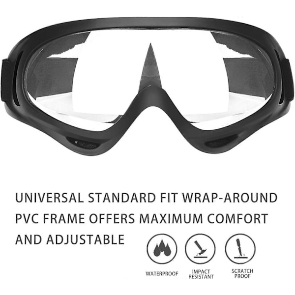 2-pack Säkerhetsglasögon för Barn Utomhusglasögon med Anti-im och UV-skydd Perfekt för Skumpistoler