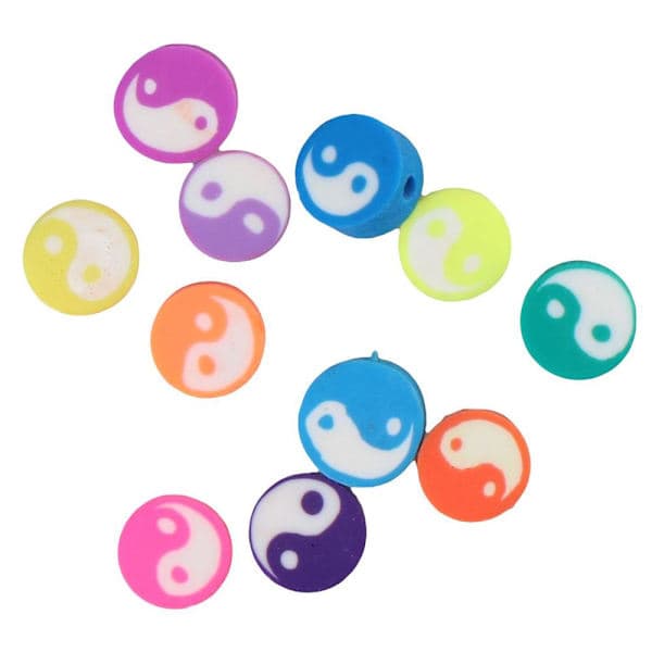 200 stk. Yin Yang Perler Polymer Ler Afstandsperler
