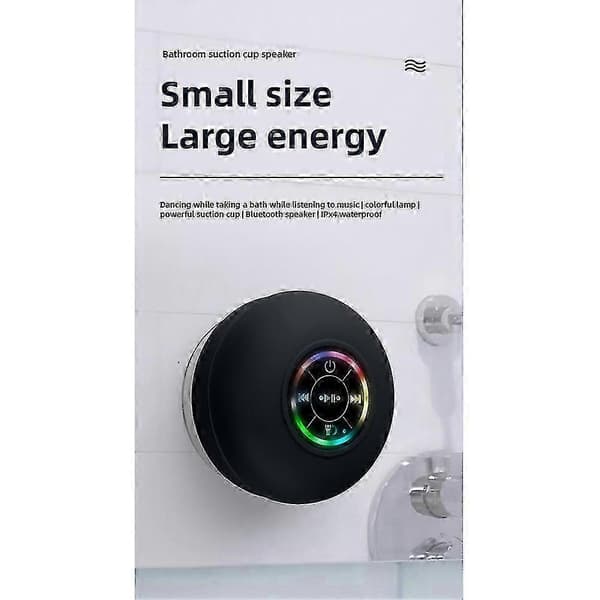 Mini Bluetooth Høyttaler Vanntett Baderom Lyd Trådløs Dusjhøyttaler Rgb Lys Bluetooth Sucti