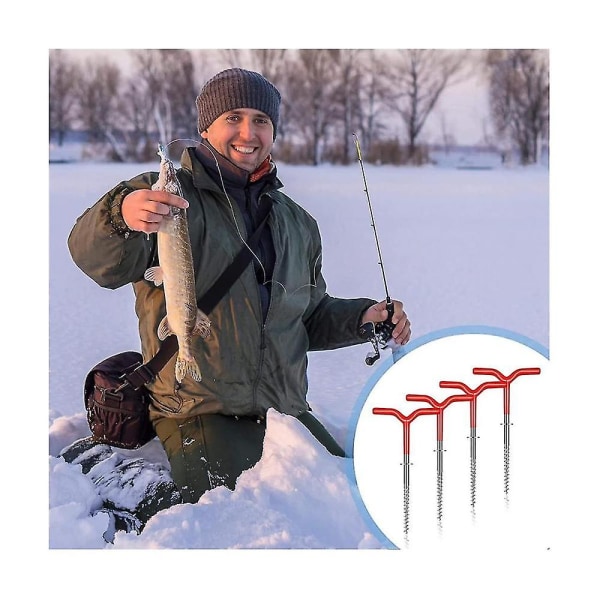 6pcs Ice Anchor Ice Augers Ice Fishing Rod Holders Metal Tent Stakes Ice Fishing Shelter Accessorie